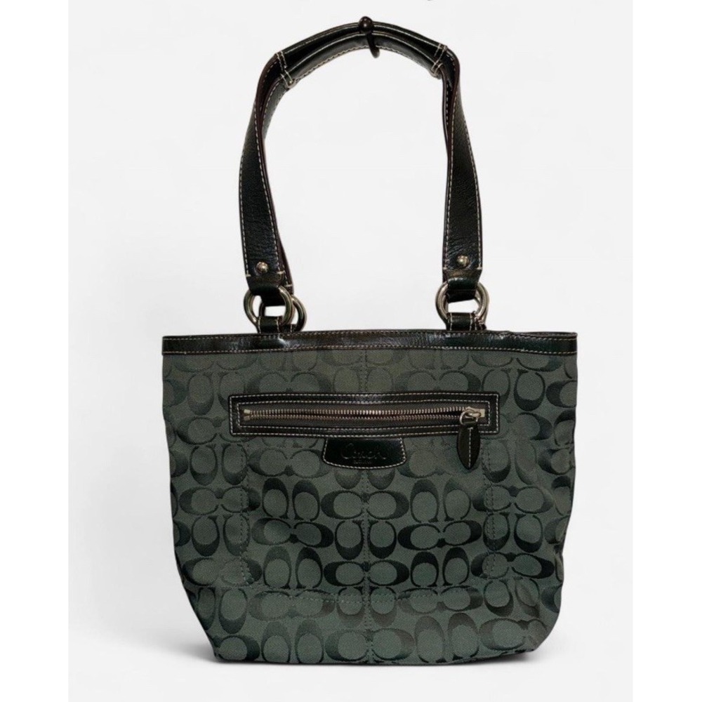 Vintage Coach Monogram Tote Bag Y2K Green